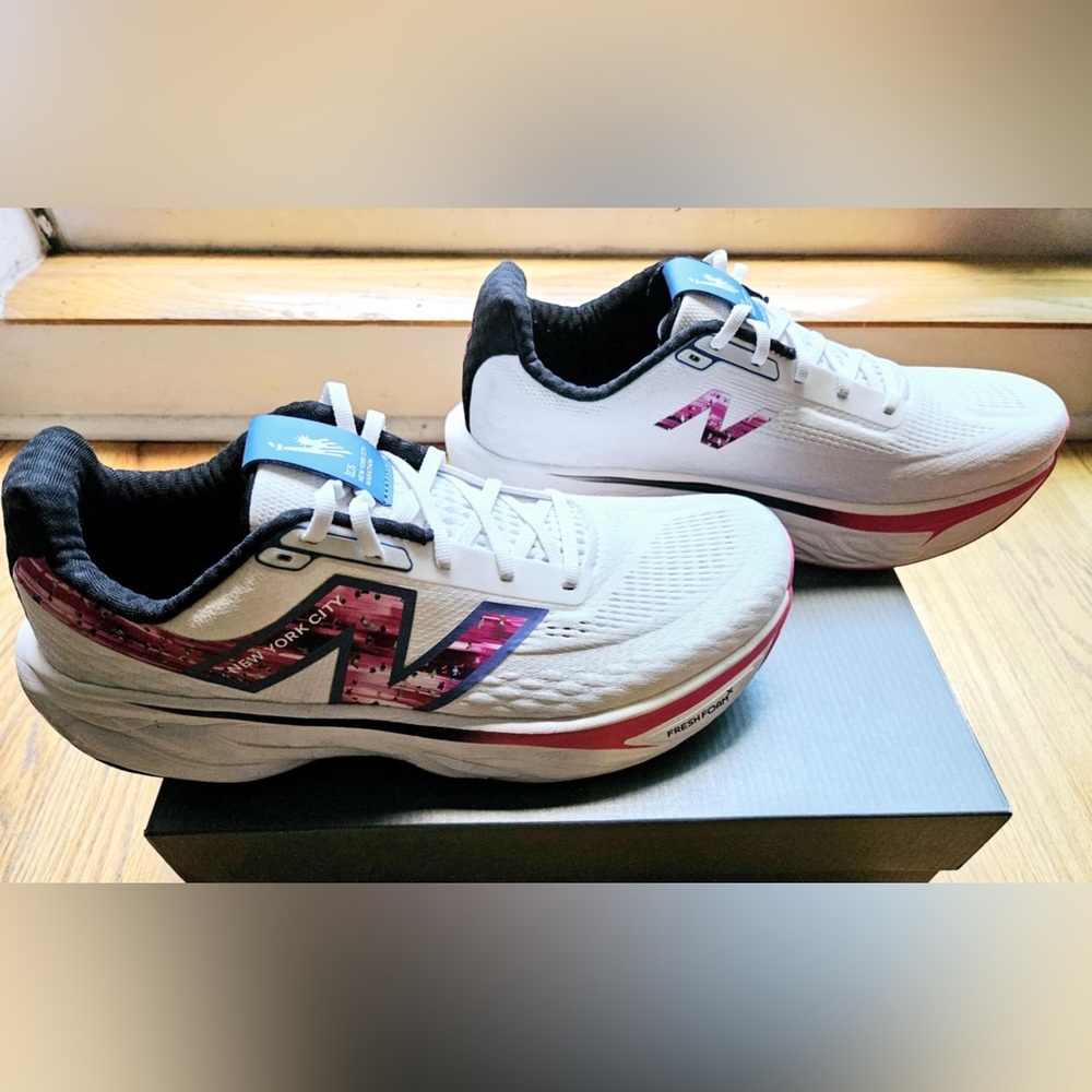 Men's New Balance Fresh Foam 1080 TCS NYC Marathon 2024 White/Pink/Blue Running